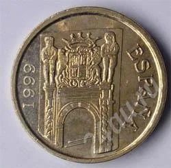 Лот: 200224. Фото: 1. Испания. 5 песет 1999г. Юбилейная... Европа
