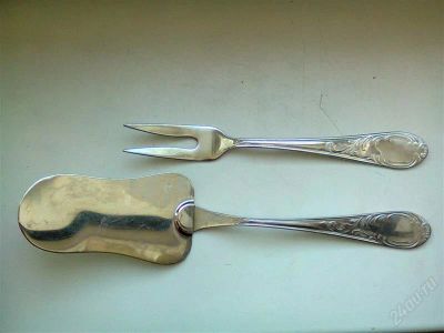Лот: 2548642. Фото: 1. Лопатка и вилка нерж. СССР. Кухонные аксессуары