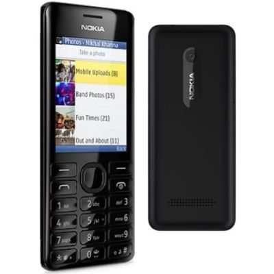 Лот: 4366843. Фото: 1. Nokia 206 black (1 симка). Кнопочные мобильные телефоны