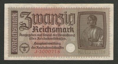 Лот: 15924603. Фото: 1. 20 рейхсмарок 1939-1945 гг.. Германия... Германия и Австрия