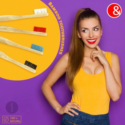 Лот: 12526647. Фото: 1. Бамбуковая щетка White&Smile разных... Уход за полостью рта