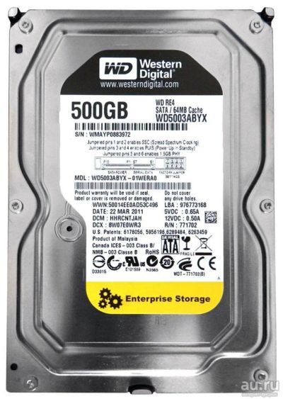 Лот: 13554636. Фото: 1. Жесткий диск 500ГБ Western Digital... Жёсткие диски (HDD)