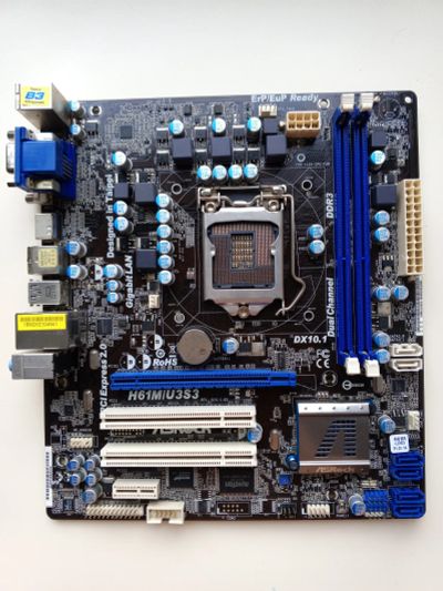 Лот: 22165312. Фото: 1. MB ASRock H61M/U3S (iH61). Материнские платы