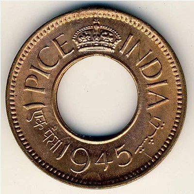 Лот: 8683413. Фото: 1. Британская Индия 1 пайса 1945... Азия