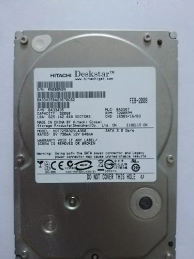 Лот: 11924726. Фото: 1. Жесткий диск Hitachi HDT725032VLA360. Жёсткие диски (HDD)