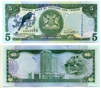 Лот: 19479525. Фото: 1. Тринидад и Тобаго 5 долларов 2006... Америка