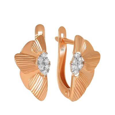 Лот: 23878265. Фото: 1. Серьги TALANT из золота с фианитами. Серьги, каффы