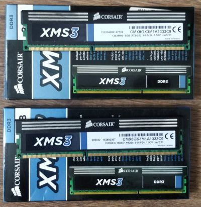 Лот: 15119845. Фото: 1. Corsair XMS3 DDR3 1333 8 GB x... Оперативная память