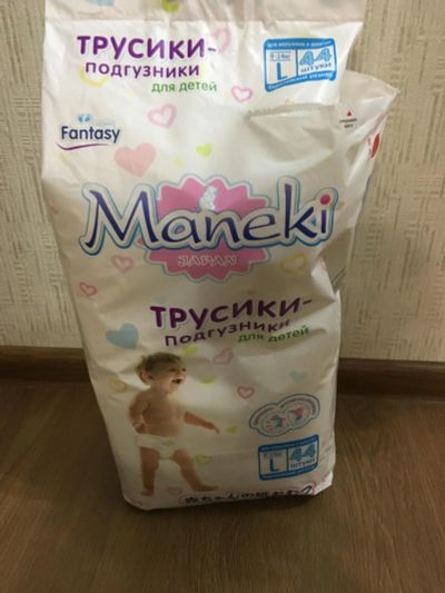 Лот: 10247022. Фото: 1. Памперсы maneki 34 шт. Детская гигиена