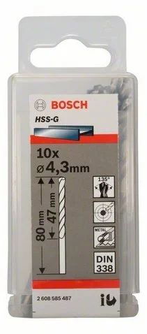 Лот: 7236158. Фото: 1. Сверлo по металлу Bosch d 4.3... Расходные материалы, сменные насадки