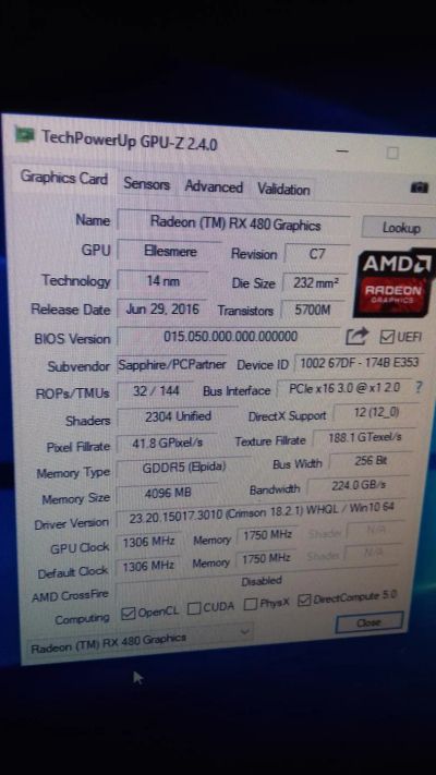Лот: 11088632. Фото: 1. sapphere nitro radeon RX470 OC... Видеокарты