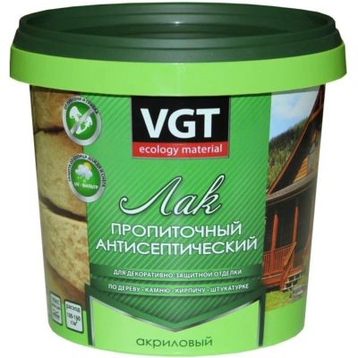 Лот: 24091066. Фото: 1. Лак VGT, антисептик, полуглянцевый... Краски, лаки, растворитель