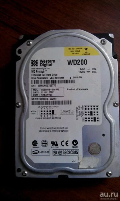 Лот: 13234017. Фото: 1. Ide жесткий диск hdd Western digital... Жёсткие диски (HDD)