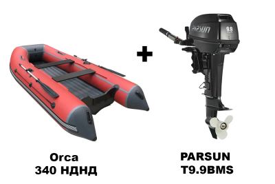 Лот: 25362762. Фото: 1. Лодка ПВХ ORCA 340 НДНД + 2х-тактный... Лодки и катера