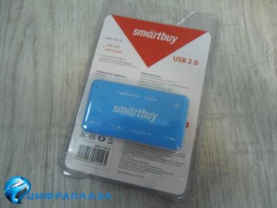 Лот: 20679739. Фото: 1. Картридер + USB Хаб Smartbuy 750... USB хабы