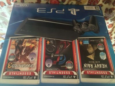 Лот: 5869304. Фото: 1. Sony PlayStation3 500Gb(5 Игр... Игровые приставки, консоли