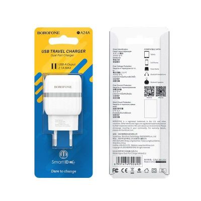 Лот: 22150847. Фото: 1. СЗУ BOROFONE BA-24A 2*USB 2.4A... Зарядные устройства, блоки питания, адаптеры сетевые для смартфонов