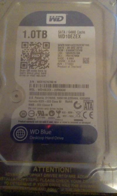 Лот: 4456908. Фото: 1. Продам HDD WD10EZEX 1 Tb новый. Жёсткие диски (HDD)