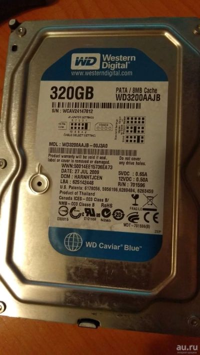 Лот: 17288860. Фото: 1. Жесткий диск WD 320GB IDE. Жёсткие диски (HDD)