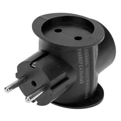 Лот: 24491060. Фото: 1. Тройник Rexant 11-1083 Black. Удлинители, тройники, сетевые фильтры