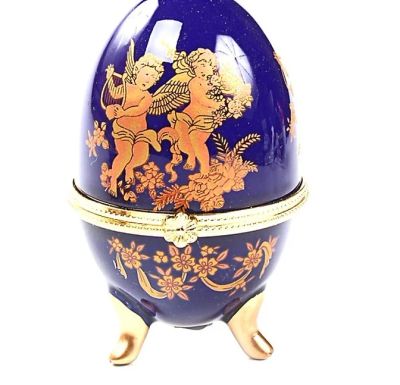 Лот: 9091427. Фото: 1. Шкатулка "Играющие ангелы" синяя. Шкатулки
