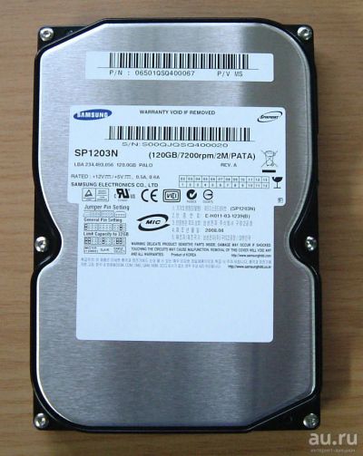 Лот: 14904905. Фото: 1. Жесткий диск IDE Samsung 120 Гб... Жёсткие диски (HDD)