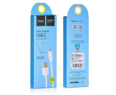 Лот: 15551804. Фото: 1. Кабель USB Hoco X1 Micro белый... Дата-кабели, переходники