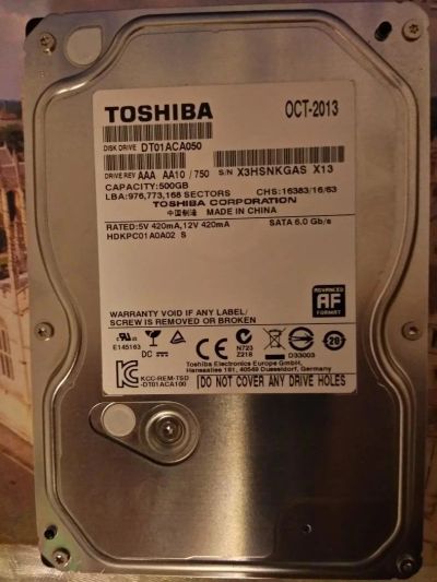 Лот: 10835999. Фото: 1. Жёсткий диск Toshiba 500 Gb. Внешние жесткие диски