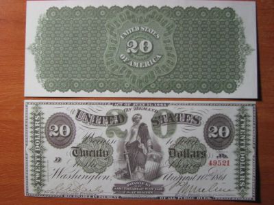 Лот: 5150659. Фото: 1. США 20 долларов 1861 года. Америка