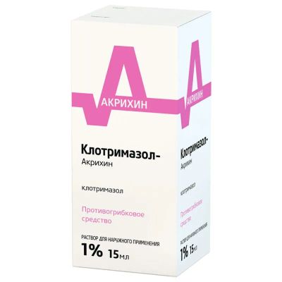 Лот: 23719407. Фото: 1. Клотримазол-Акрихин 1% раствор... Лекарства
