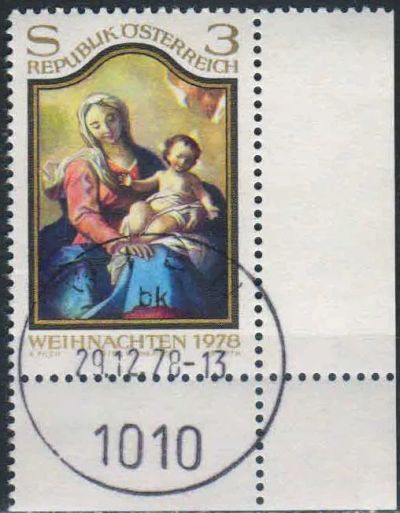 Лот: 25078763. Фото: 1. 1978. Австрия. Рождество. № 1636. Марки