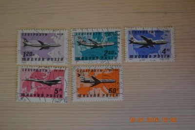 Лот: 6772142. Фото: 1. Марки Венгрии 1977г. Самолеты. Марки