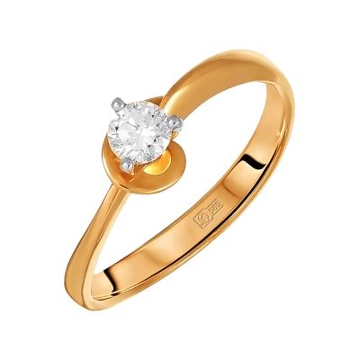 Лот: 23806409. Фото: 1. Кольцо TALANT из золота с бриллиантом. Кольца, перстни