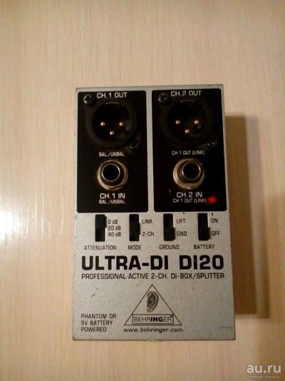 Лот: 13235521. Фото: 1. Di-Box Behringer Ultra DI20. Микшеры, предусилители, микрофонные эффекты