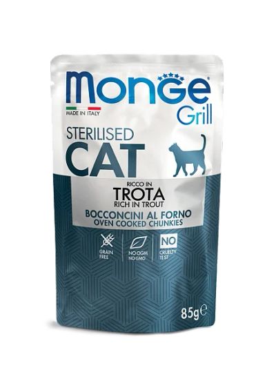 Лот: 16401574. Фото: 1. Корм Monge Cat Grill (Монж) пауч... Корма