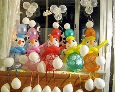Лот: 2335139. Фото: 1. Снеговик из воздушных шаров. Подарки на Новый год