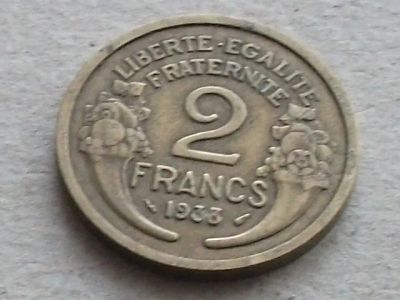 Лот: 19857582. Фото: 1. Монета 2 франк два Франция 1933... Европа