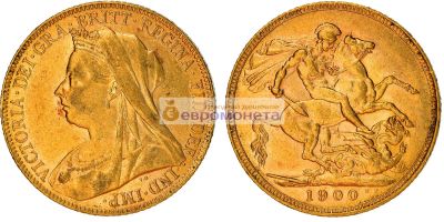 Лот: 19267175. Фото: 1. Великобритания 1 фунт (соверен... Великобритания и острова