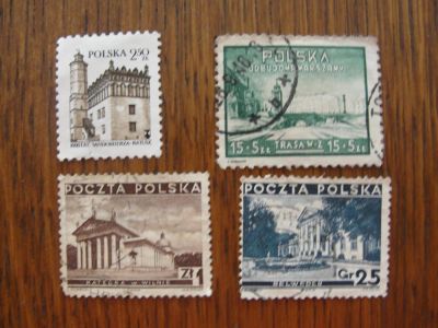 Лот: 5322664. Фото: 1. Польша. 4 марки стандартные выпуски. Марки