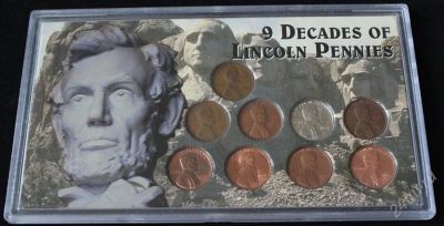 Лот: 1672956. Фото: 1. набор монет 1 цент, сша (9 монет... Наборы монет