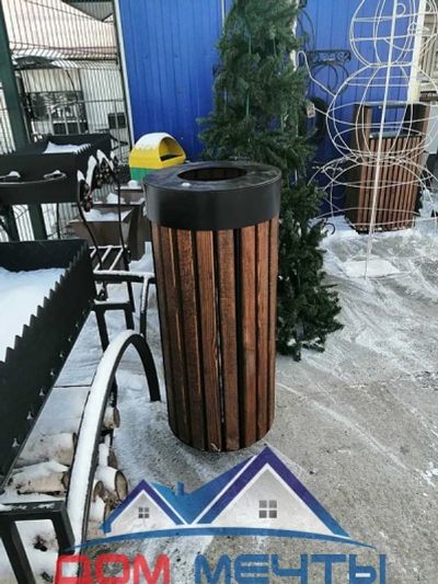 Лот: 16278980. Фото: 1. Урна УТ-2 круглая (дерево). Баки, ёмкости