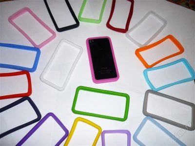 Лот: 2514199. Фото: 1. бампер розовый силиконовый iphone... Чехлы, бамперы