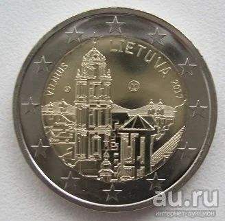 Лот: 10328407. Фото: 1. 2 евро 2017 Литва. Вильнюс - столица... Европа