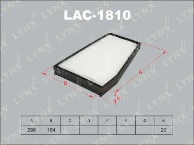 Лот: 13357121. Фото: 1. Lynx LAC-1810 Салонный фильтр. Расходные материалы