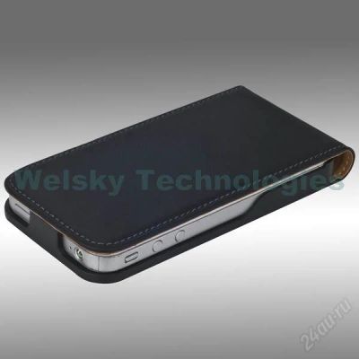 Лот: 883063. Фото: 1. Черный кожаный чехол для iphone... Чехлы, бамперы