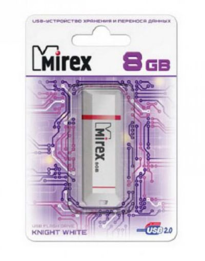 Лот: 18002609. Фото: 1. USB 8 Gb Mirex Knight white USB... USB-флеш карты