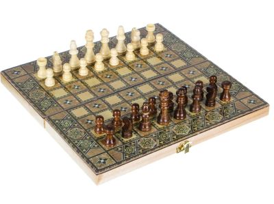 Лот: 15389021. Фото: 1. Набор игр 3 в 1 (шашки, шахматы... Шахматы, шашки, нарды