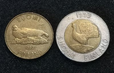 Лот: 24566428. Фото: 1. Лот монет Финляндии 1993 года... Европа
