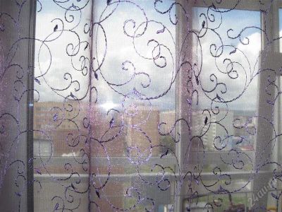 Лот: 2929593. Фото: 1. Тюль (органза вышивка). Шторы, тюль