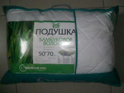 Лот: 8270338. Фото: 1. Подушка 50х70, наполнитель бамбук-холофайбер... Одеяла, подушки